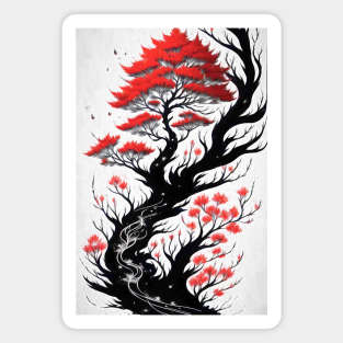 Japan Ink Style Sakura Magnet